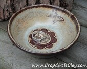 Gift For Her Butterfly Daisy Ceramic Ring Bowl handthrown pottery ring holder rustic earthy robins egg brown Ceramic Trinket Dish
