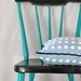Blue Linen Star pillow with Denim details