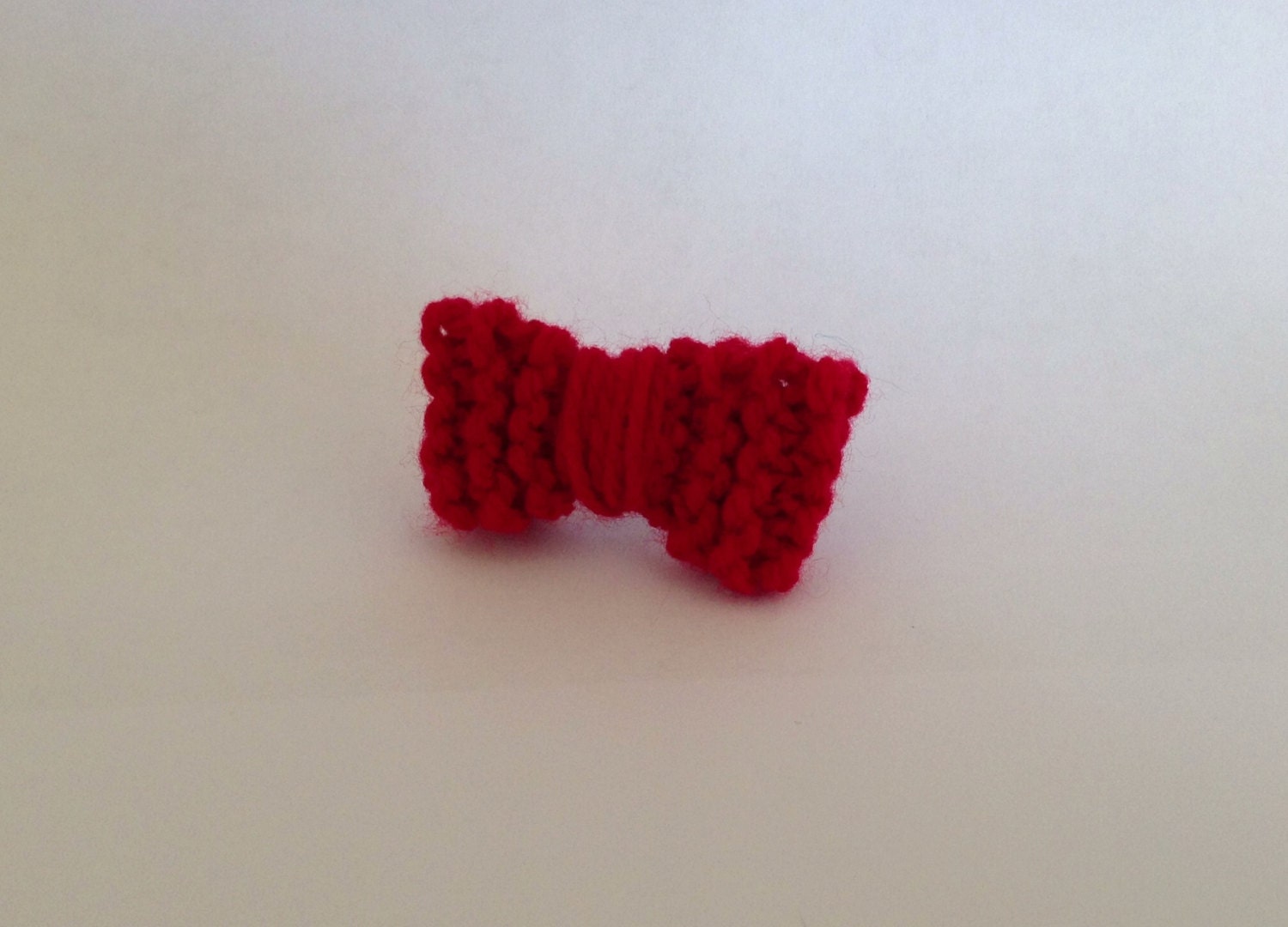 Crimson Red Knit Bow Ring