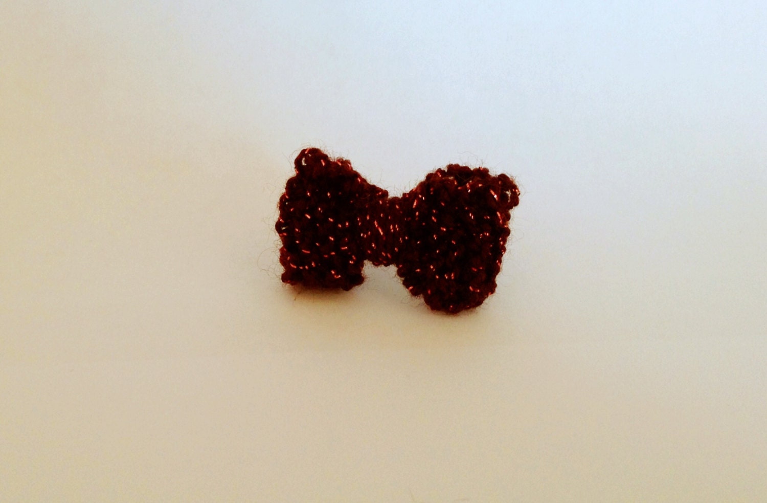 Sparkly Brown Knit Bow Ring