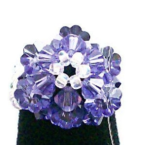 Tanzanite Swarovski Flower Ring