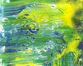 Original Acrylic Abstract Moonlit Painting Fine Art in White Mat