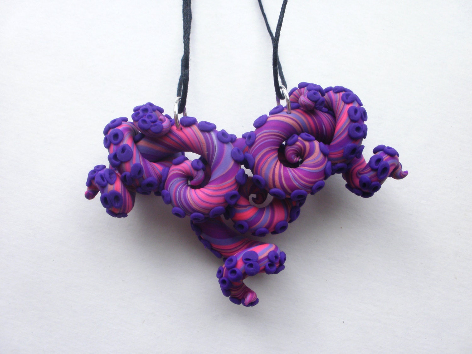 Purple and Pink Tentacle Necklace - Octopus - Squid - Monster - Pendant- Cosplay