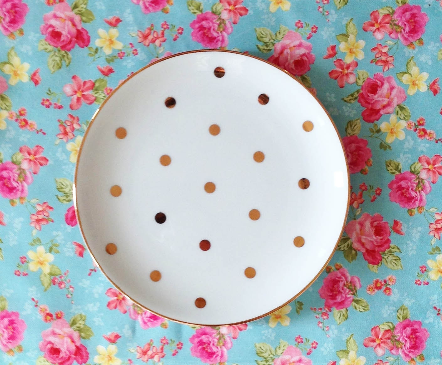 Golden Dots Porcelain Plate