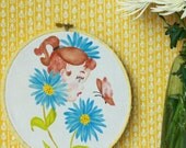 Vintage Tea Towel Hoop Wall Art