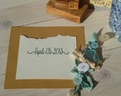 Custom Beautifully Written Wedding Date Olive Wood Stamp