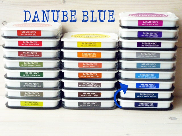 Large MEMENTO raised dye ink pad DANUBE BLUE