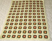 pale yellow granny square afghan crochet baby blanket soft wrap handmade