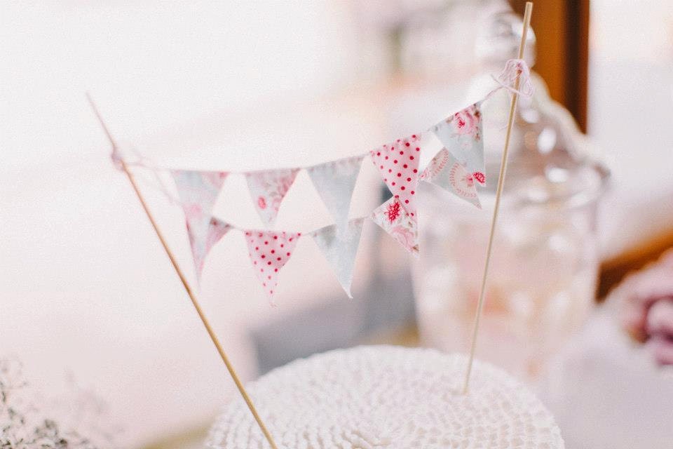 Cake Bunting - TILDA - A Pretty Fabric Cake Topper, perfect for Weddings, Parties and Baby Showers