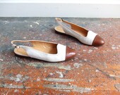 Vintage 1990s RALPH LAUREN two-tone brogued flats / 6.5
