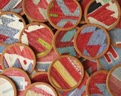 Sukan / Hand Woven - Turkish Antique Kilim Cups Coasters - Cup Coasters - Cup Coaster - Coaster - 1 pcs