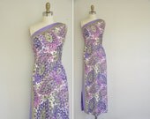 vintage 1960s dress / 60s rare shoulder strap dress / 1960s cotton vacation dress