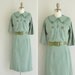 s a l e...vintage 1950s dress / 50s jade green wiggle dress / 1950s designer Jack Rose dress