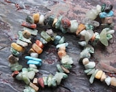 Multi-Gemstone Mix Pre-Drilled Stone Chip Beads - 36 INCH STRAND
