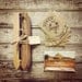 Pack of Cubits Basil free w order. LIMITED. Garden Markers from reclaimed wood with Indigo pencil