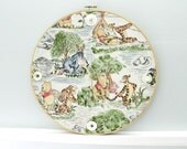 Winnie The Pooh Clock, Embroidery Hoop Wall Clock, Classic Winnie The Pooh, Fabric Wall Decor