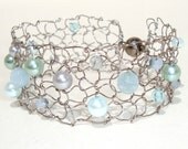 Soft Gray Jade Aquamarine Mermaid Wedding Bridal Party Jewelry Beaded Grey Soft Teal Pearl & Crystal bridesmaid gifts - lapisbeach Soft Gray Jade Aquamarine Mermaid Wedding Bridal Party Jewelry Beaded Grey Soft Teal Pearl & Crystal bridesmaid gifts - lapisbeach