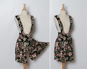vintage 80s floral skort dress / overalls jumper / coolots