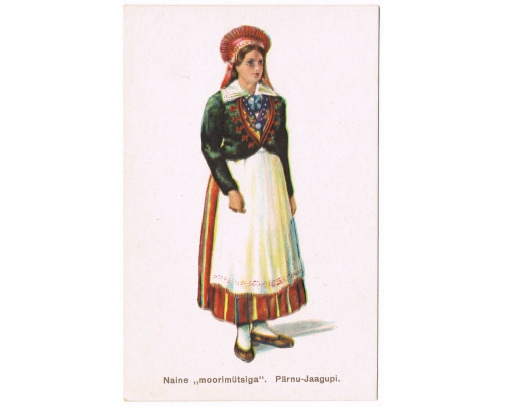 3 Vintage Costume Postcards - Estonia - Europe