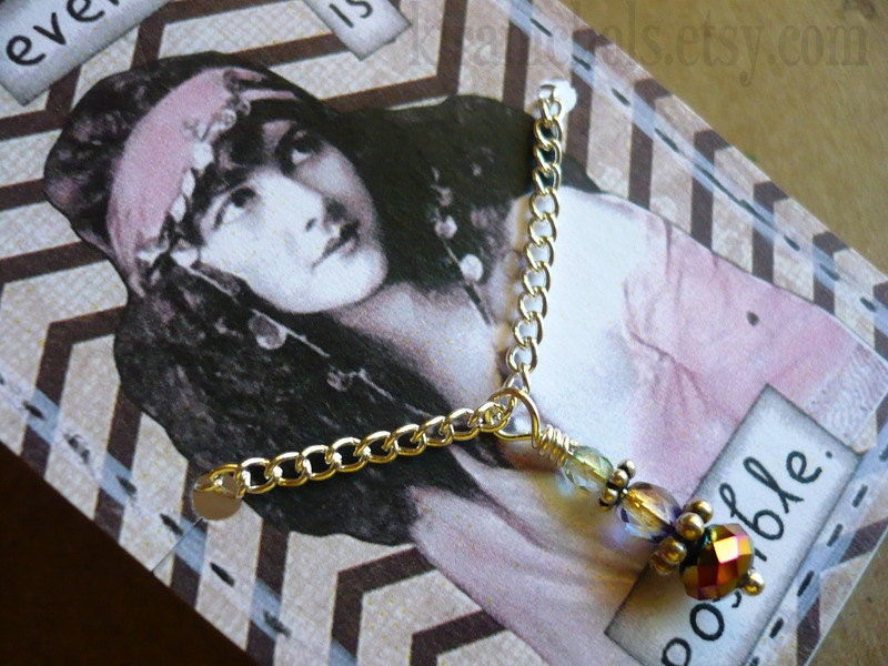 Charming Little Bead Pendant Necklace on Quote Gift Card - Possible