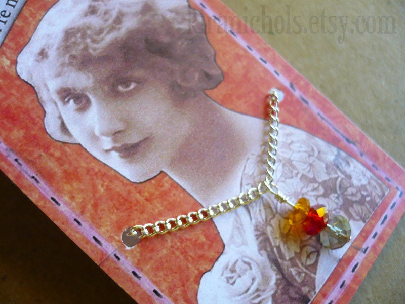Charming Little Bead Pendant Necklace on Quote Gift Card - Don't look back