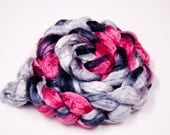 Mulberry Silk Spinning Fiber Roving Top - "Thorny Rose"