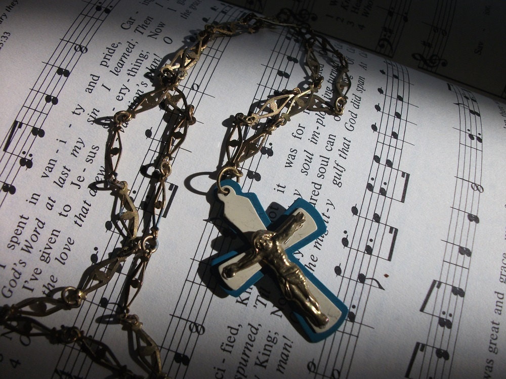 Vintage Celluloid Cross Crucifix