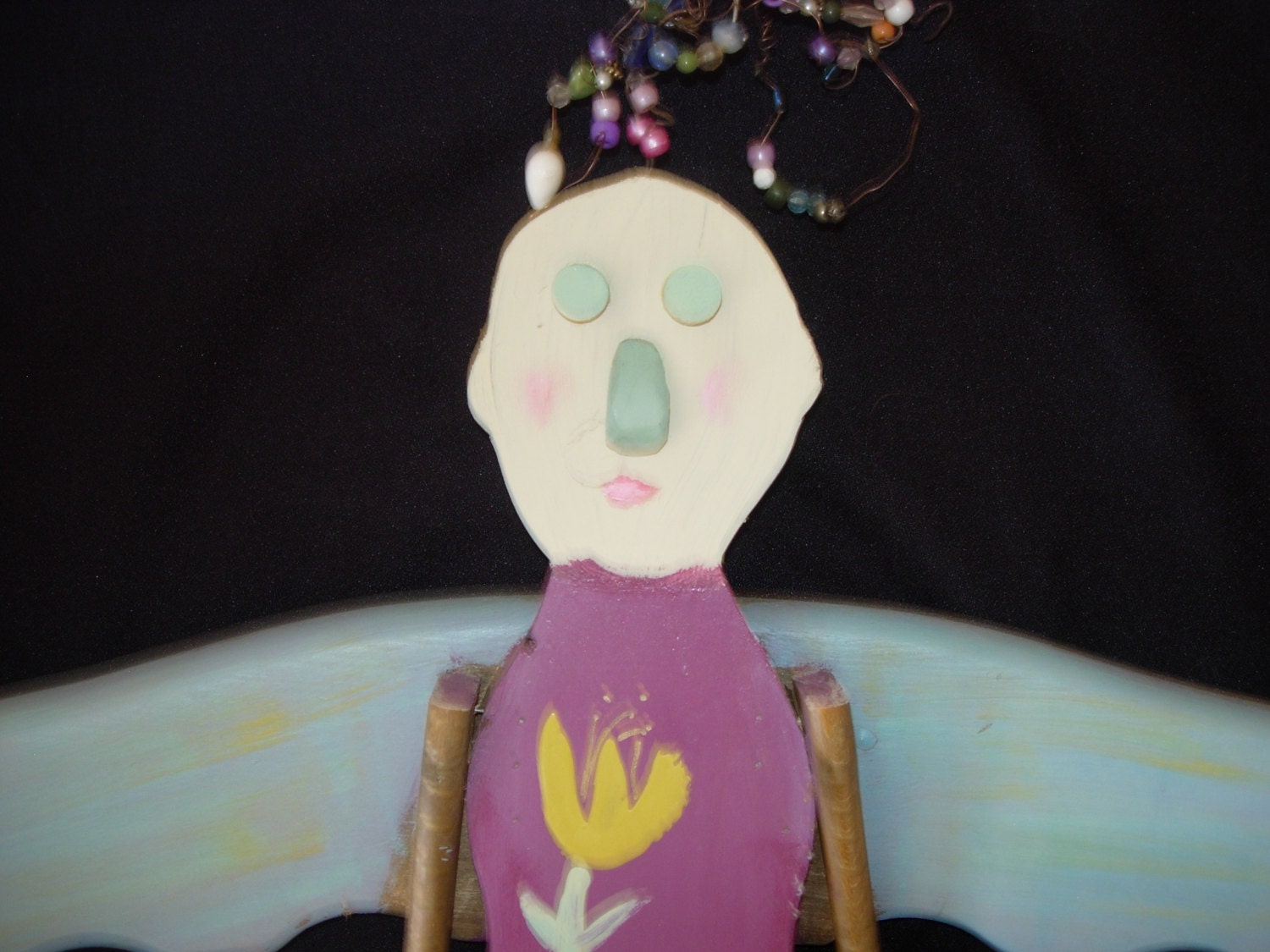 folk art recycled angel wall hanging handmade by sheilatrowbridge