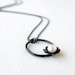 Open Circle Flower Necklace / White Pearl necklace / silver flower necklace handmade under 50 / FREE SHIPPING