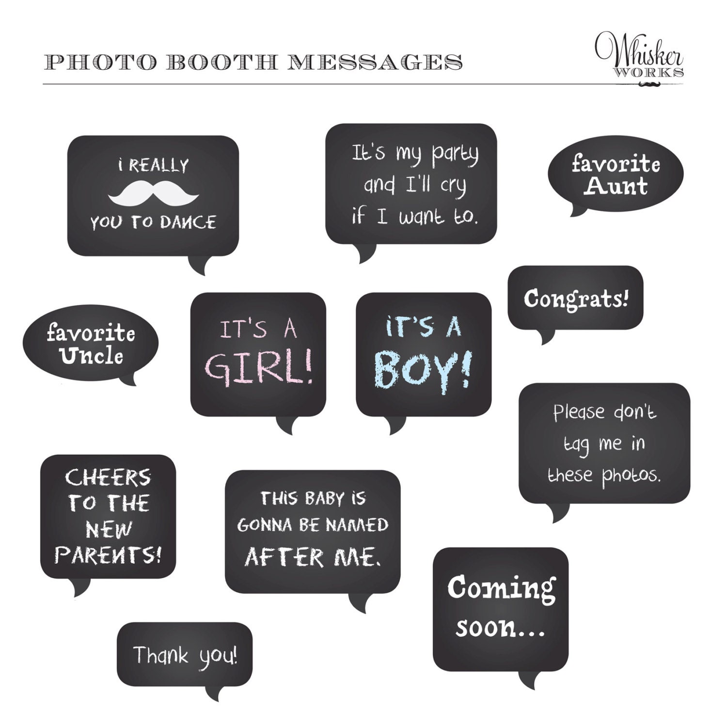 DIY Photo Booth Printables - Chalkboard Signs - BABY SHOWER Il_570xn