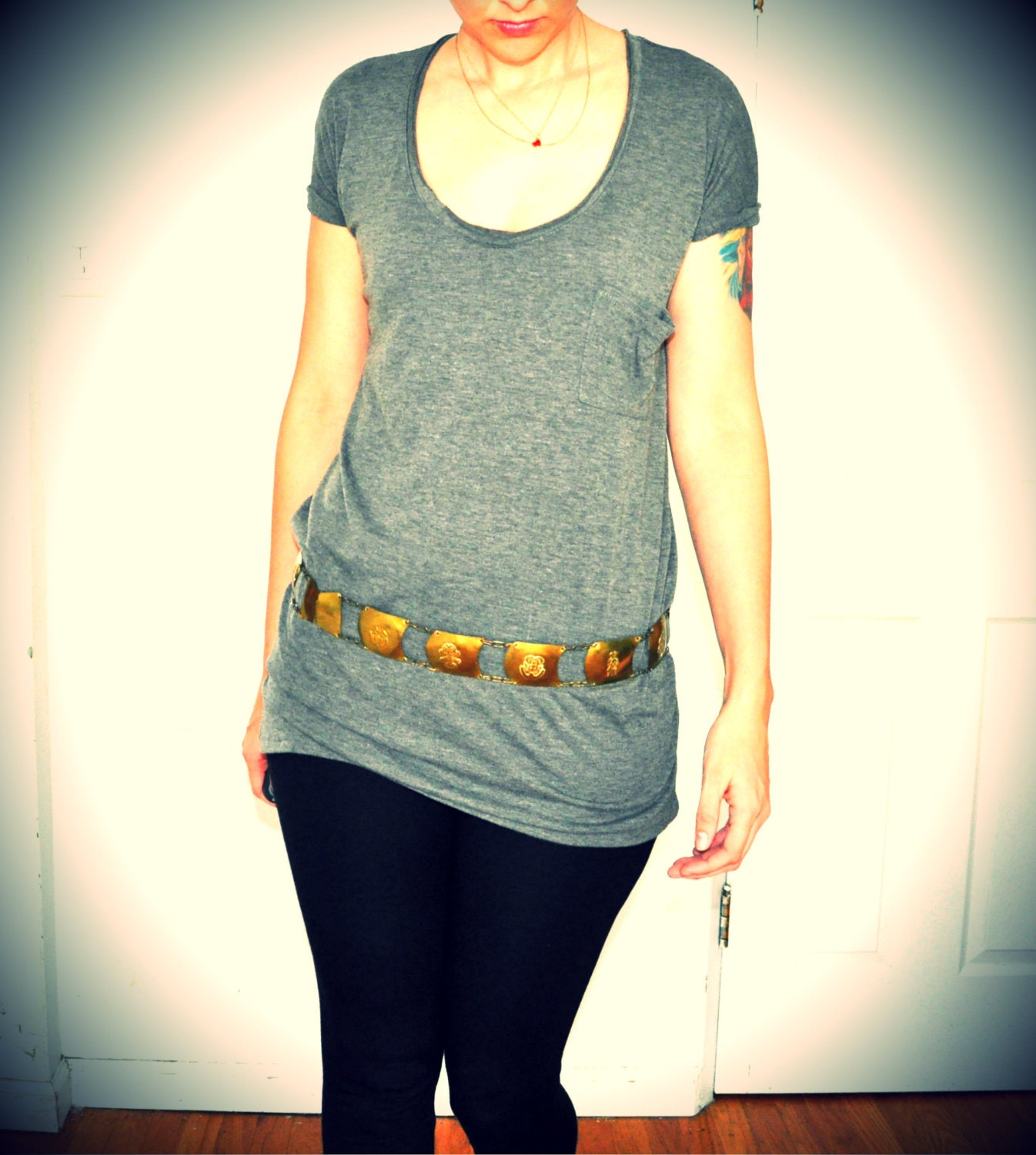 Antique Columbia Native Brass Link Belt