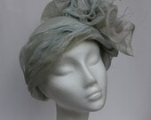 winter sky hat cloche turban hand blocked luxury millinery women bridal headpice