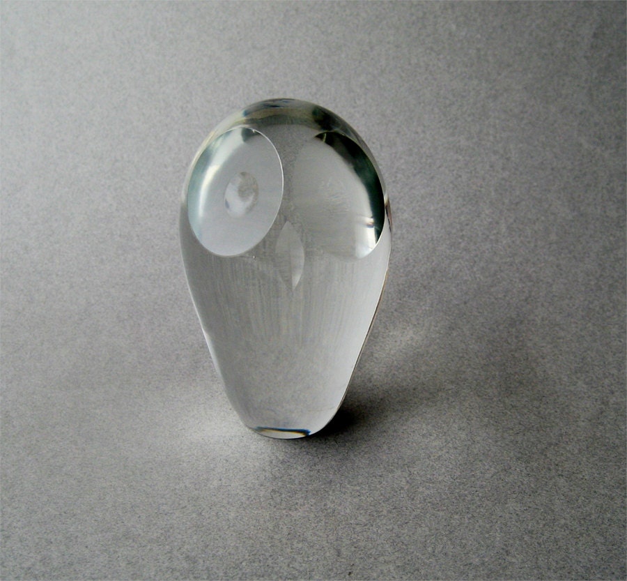 Art Glass Owl Stylized Paperweight
