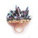 Huge 24K Gold Dipped Titanium Quartz Crystal Ring