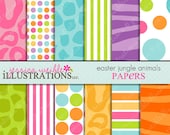 Easter Jungle Animals Cute Digital Papers Backgrounds for Invitations, Card Design, Scrapbooking, and Web Design Il_170x135