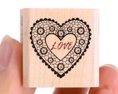 Love Heart Doily Stamp (1.2 x 1.2in)