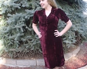 vintage 1930s dress velvet burgundy wine 40s great gatsby