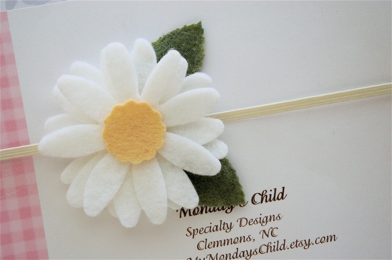 Felt Flower Headband in Summer Daisy -  Daisy Headband - Newborn Headband, Baby Headband, Toddler Headband, Girls Headband