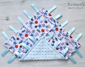 Sports Minky Ribbon Tag Blanket From Kemaily