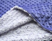 Lavender Rosette Minky and Purple Minky Throw Blanket From Kemaily