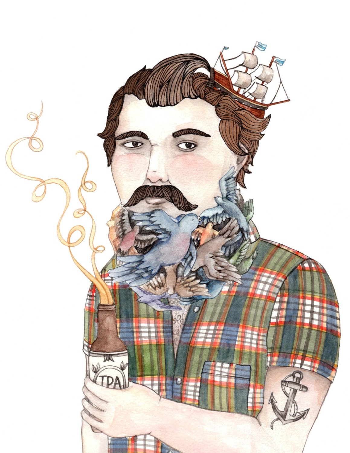 Flock of Beards Print 8.5x11