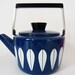 1960's Cathrineholm Danish enamel kettle in the lotus design