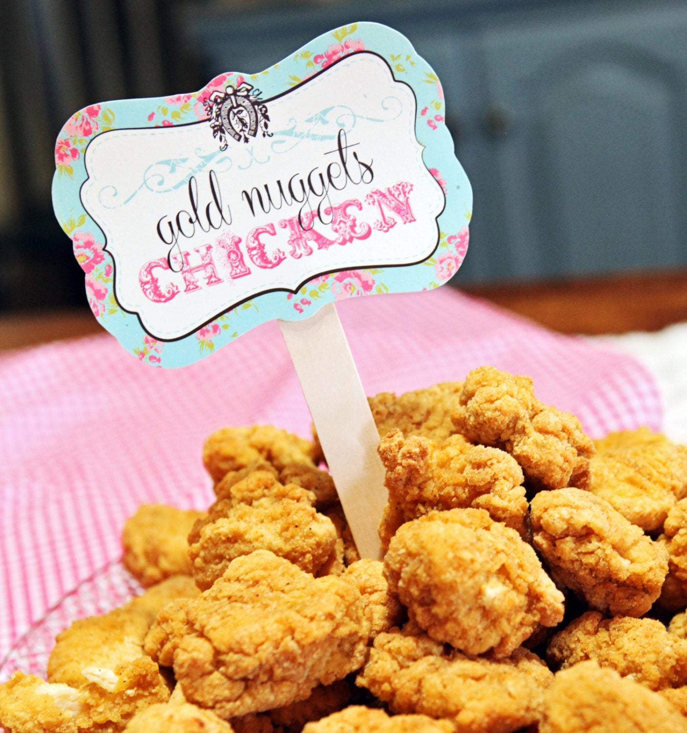 VINTAGE COWGIRL Birthday Party  --  MENU food cards  --  Printable downloadable file
