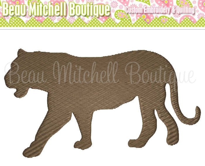 Tiger fill stitch embroidery design