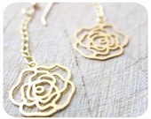 rose earrings, bridal earrings,gold filled