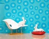 Eames lounge chair, mid century modern diorama, white bunny - Rabbits At Rest 8 x 10