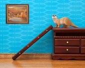 otter diorama, miniature woodland animal, blue - You Otter Try This 8 x 10