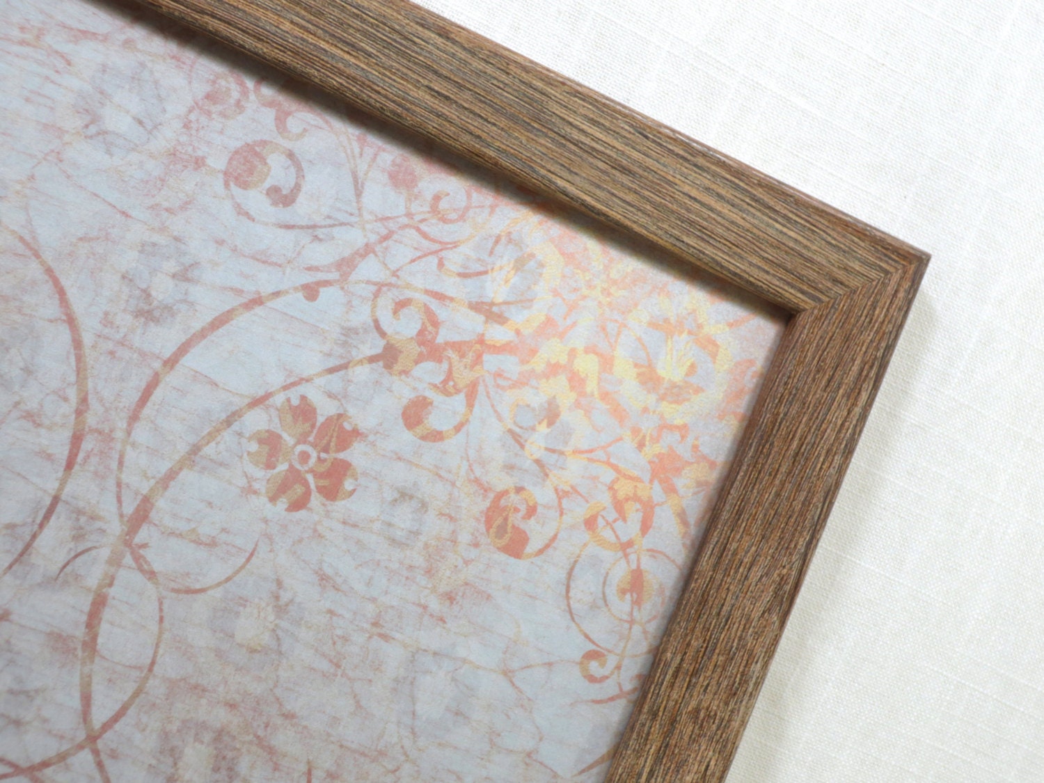 Magnetic Board-Wall Decor-Magnet Board-Dry Erase Board-Magnetic Memo Board-Framed Bulletin Board-Gray Floral Swirl Design-includes magnets