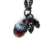 Goth Red Jewelry Cranberry Acorn Jewelry Red Acorn Necklace Red and Black Gothic Jewelry