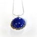 Lapis Lazuli Necklace Vintage Gemstone Necklace Sterling Silver Blue Stone Pendant Necklace